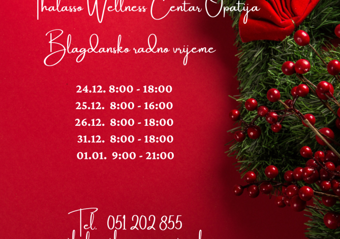 Blagdansko radno vrijeme Wellness 2025.