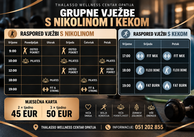 Grupne vježbe u Thalasso Wellness Centru Opatija
