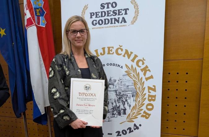 Čestitke našoj liječnici Tamari Turk Wensveen na priznanju HLZ-a
