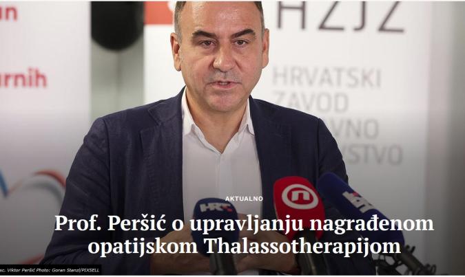 Prof. Peršić o upravljanju Thalassotherapijom Opatija