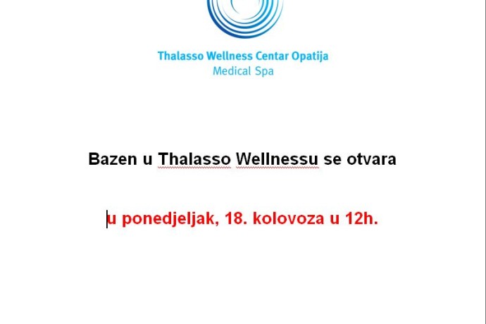 Bazen wellness se otvara 18.8. u 12h