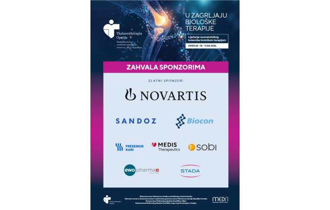 Liječenje reumatološkog bolesnika biološkom terapijom  „Pro et Contra“  10.- 11. travnja 2026.