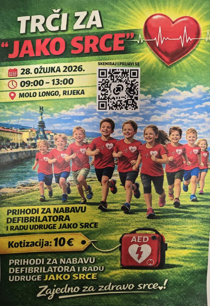 „Trči i hodaj za jako srce“  28. 03. 2026. u 10h na Molo Longu