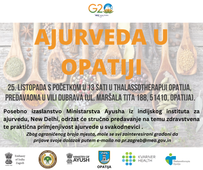 AJURVEDA U THALASSOTHERAPIJI OPATIJA (25.10.2023. U 13h)