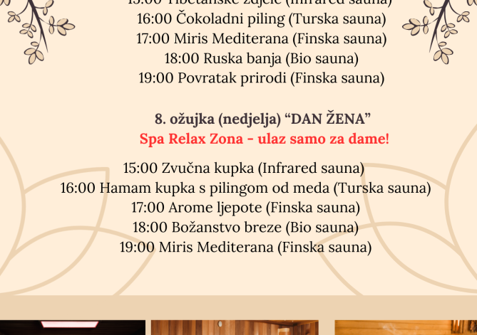 8. ožujka - Spa Relax Zona samo za dame!