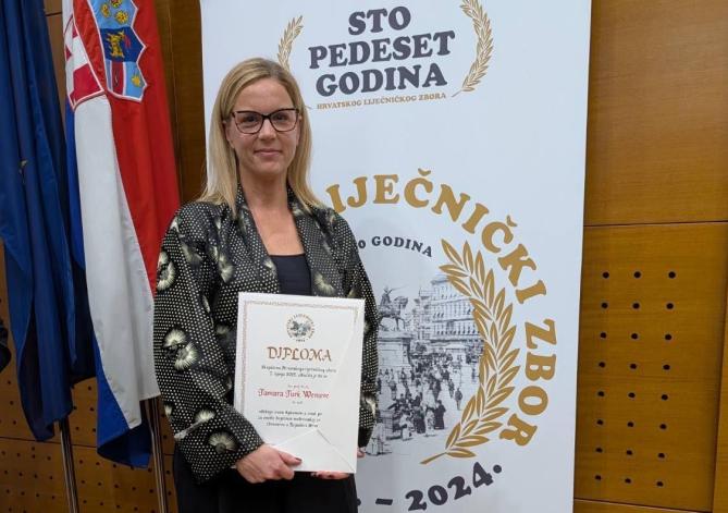 Čestitke našoj liječnici Tamari Turk Wensveen na priznanju HLZ-a